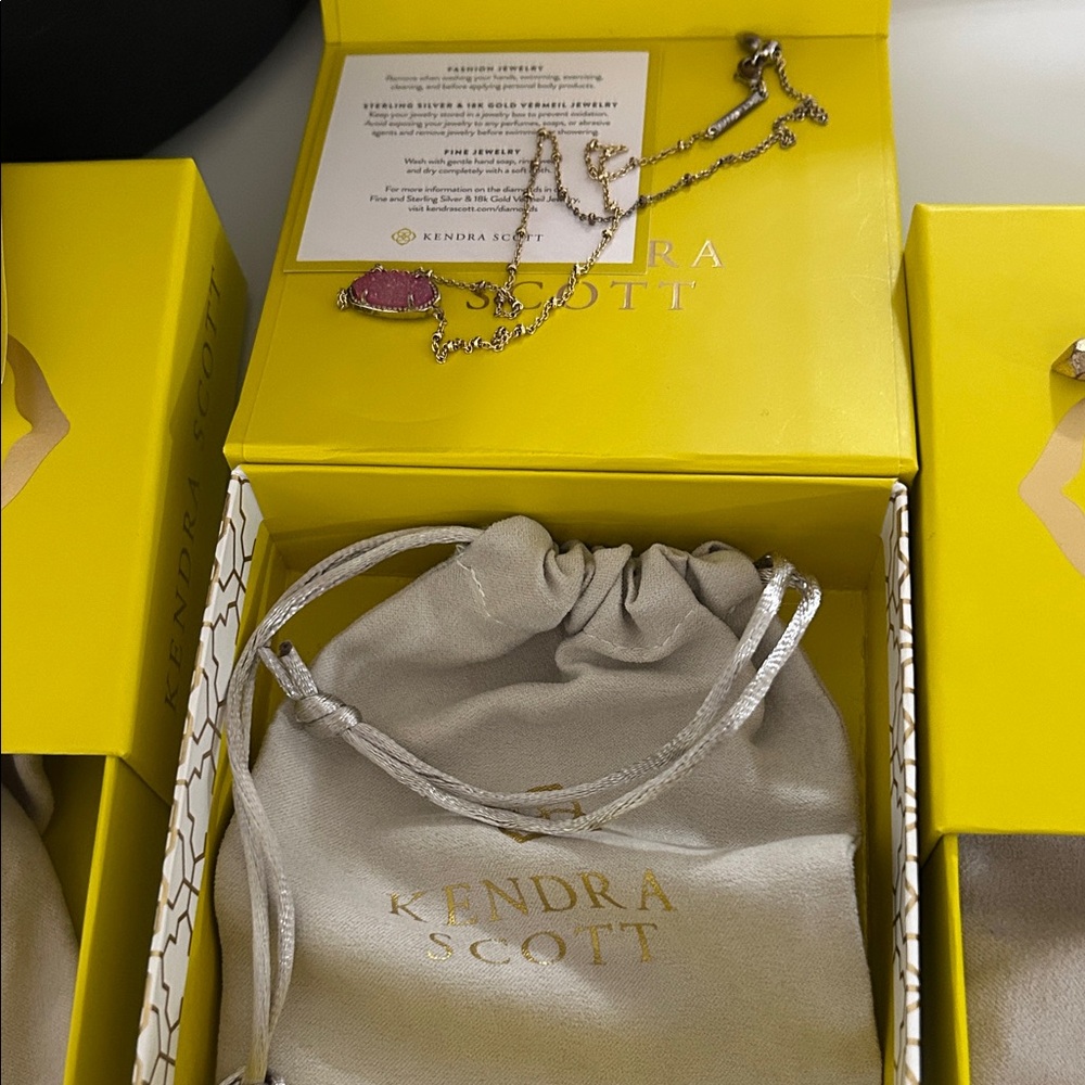 Kendra Scott Mulberry Drusy gold necklace